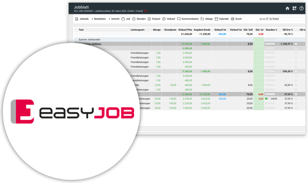 Easyjob interface